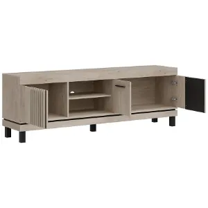 Obrazek Szafka RTV Mati Mi02 Dąb Crem/Czarny