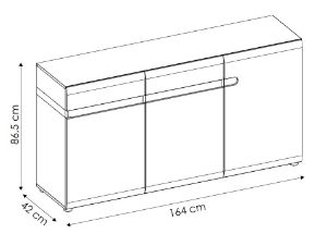 Obrazek Komoda trzydrzwiowa z szufladami Linate 3D-2S TYP 40