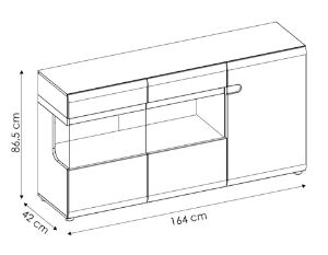 Obrazek Komoda trzydrzwiowa Linate 3D TYP 42