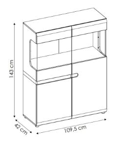 Obrazek Witryna trzydrzwiowa z szufladą Linate 3D-1S TYP 33