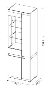 Obrazek Witryna trzydrzwiowa lewa Linate 3D TYP 01