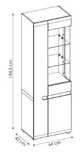 Obrazek Witryna trzydrzwiowa prawa Linate 3D TYP 01