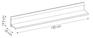 Obrazek Półka wisząca Linate 150 cm TYP 60