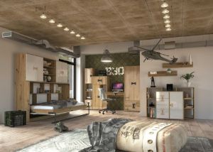 Obrazek Regał jednodrzwiowy z szufladami Index 06 dąb artisan