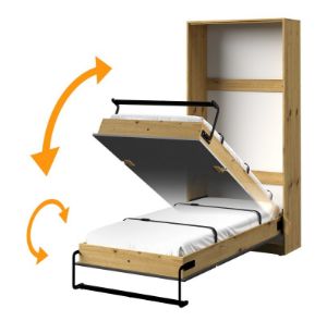 Obrazek Półkotapczan młodzieżowy, pionowy Index 19 dąb artisan/szary połysk