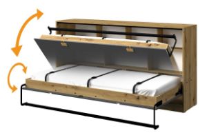 Obrazek Półkotapczan młodzieżowy, poziomy Index 20 dąb artisan/szary połysk