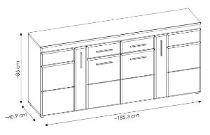 Obrazek Komoda czterodrzwiowa z dwoma szufladami Grano 4D2S GRNK03