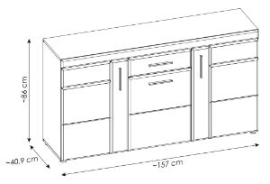 Obrazek Komoda trzydrzwiowa z szufladą Grano 3D1S GRNK01