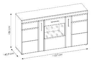 Obrazek Komoda trzydrzwiowa Grano 3D GRNK02