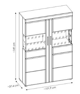 Obrazek Witryna niska dwudrzwiowa Grano 2D GRNV03