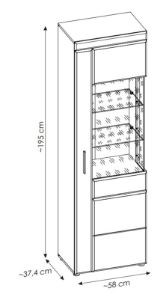 Obrazek Witryna jednodrzwiowa prawa Grano 1D GRNV01R