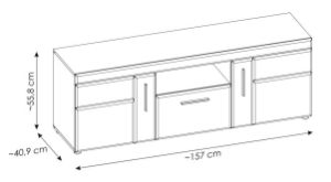 Obrazek Komoda RTV dwudrzwiowa z szufladą Grano 2D1S GRNF01