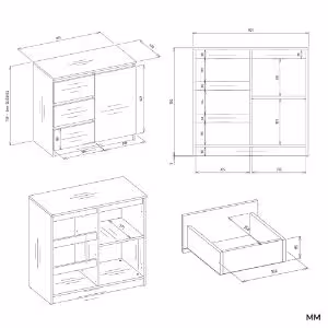 Obrazek Komoda Izydora 1 kaszmir