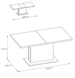 Obrazek Stół rozkładany 160-200 cm Grano MDT20