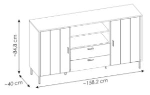 Obrazek Komoda dwudrzwiowa Shirley z szufladami 2D2S SHIK106