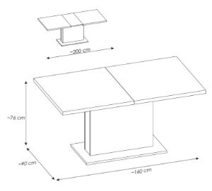 Obrazek Stół rozkładany 160-200 cm Alverno/Shirley MDT20
