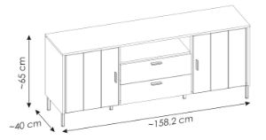 Obrazek Komoda RTV dwudrzwiowa z szufladami Shirley 2D2S SHIF101