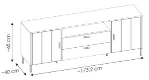 Obrazek Komoda RTV dwudrzwiowa z szufladami Shirley 2D2S SHIF102