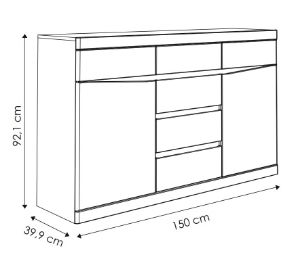 Obrazek Komoda dwudrzwiowa z szufladami Summer 2D-6S TYP 41