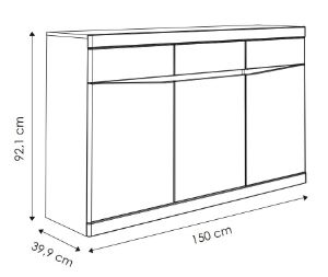 Obrazek Komoda trzydrzwiowa z szufladami Summer 3D-3S TYP 42