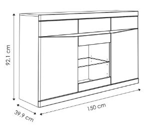 Obrazek Komoda trzydrzwiowa z szufladami Summer 3D-3S TYP 43