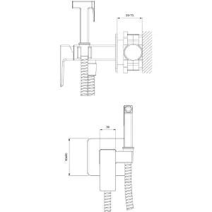 Obrazek System bidetowy podtynkowy Parma grafit