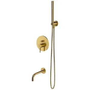 Obrazek System wannowy podtynkowy z baterią mechaniczną Y złoty szczotkowany