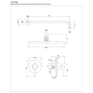 Obrazek System prysznicowy podtynkowy z baterią mechaniczną Y miedź szczotkowana