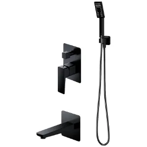 Obrazek System wannowy podtynkowy z baterią mechaniczną Parma czarny