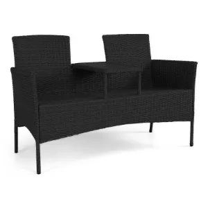 Obrazek Ławka technorattanowa Hugo czarna