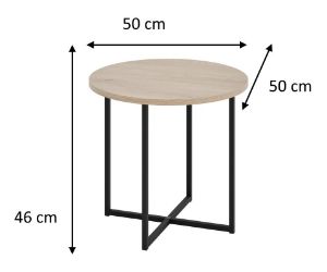 Obrazek Stolik okrągły Alto 50 cm dąb cremona/czarny