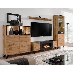 Obrazek Szafka RTV Thin Wotan/Biokominek