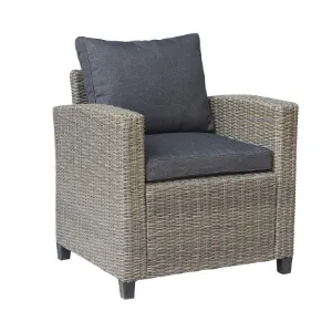 Obrazek Fotel ogrodowy technorattan Stockholm szary