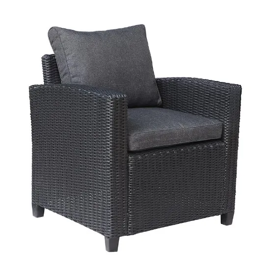 Obrazek Fotel ogrodowy technorattan Stockholm czarny