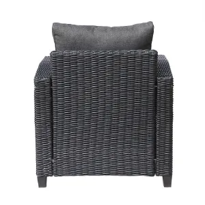 Obrazek Fotel ogrodowy technorattan Stockholm czarny