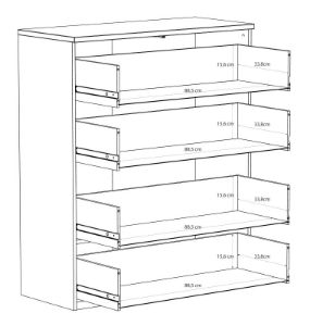 Obrazek Komoda z czterema szufladami Pozzecco