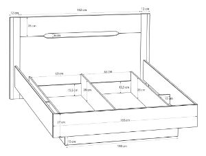 Obrazek Łóżko Pozzecco z podnoszonym stelażem 160x200 EDWL1163
