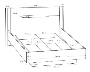 Obrazek Łóżko Pozzecco z podnoszonym stelażem 140x200