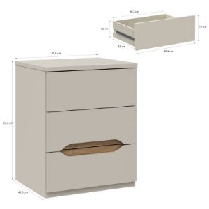 Obrazek Szafka nocna z trzema szufladami Pozzecco EDWK112