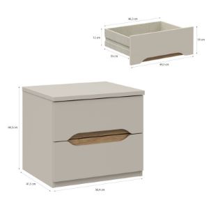 Obrazek Szafka nocna z dwoma szufladami Pozzecco EDWK012