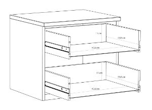 Obrazek Szafka nocna z dwoma szufladami Pozzecco EDWK012