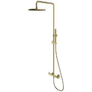 Obrazek System natryskowy z deszczownicą i baterią mechaniczną Y mosiądz szczotkowany