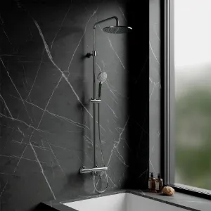 Obrazek System wannowo-natryskowy z deszczownicą i baterią termostatyczną Y chrom