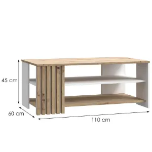 Obrazek Stolik okolicznościowy prostokąt 60x110 Zaandam biały/artisan