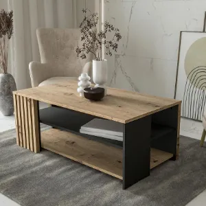 Obrazek Stolik okolicznościowy Zaandam prostokąt 60x110 artisan/czarny