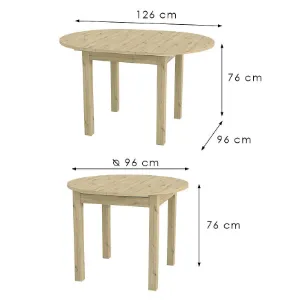 Obrazek Stół rozkładany Aurora 96/126x96cm dąb artisan