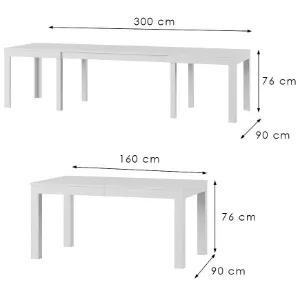 Obrazek Stół rozkładany Wenus 160/300x90cm biały