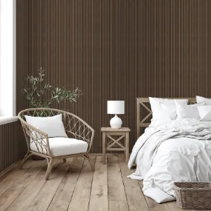 Obrazek Panel lamelowy MODERN LINE SLIM Walnut Black 12x122x2650mm