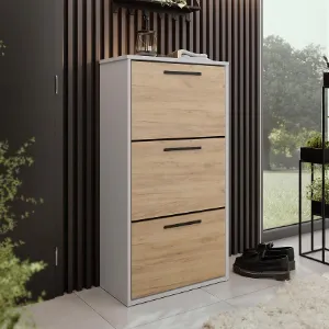 Obrazek Szafka na buty Asper Stojąca Fr. Craft/Biały