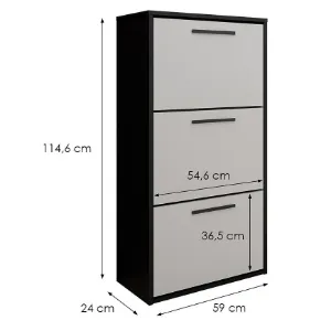 Obrazek Szafka na buty Asper Stojąca Fr. Biały/Czarny